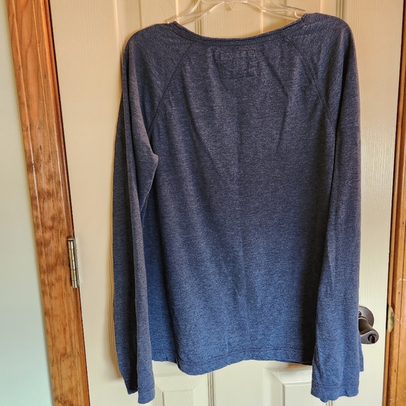 Denim blue embroidered seed bead design long sleeve tshirt - Picture 5 of 10